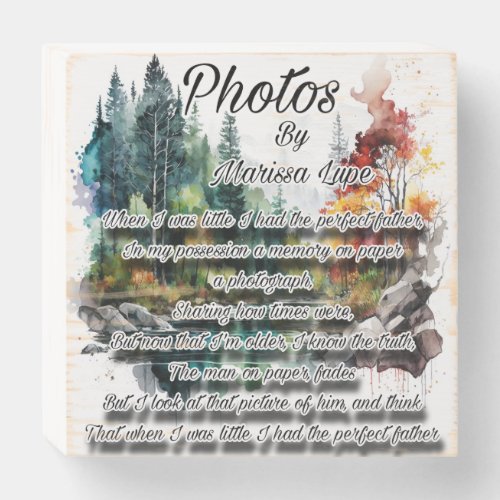 Poem on Watercolor Wood Wall Art Wooden Box Sign