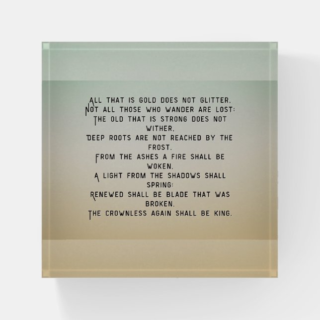 Poem Paperweight (Front)