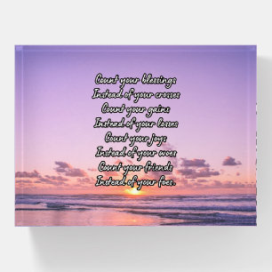 Poem Paperweight / Count your blessings