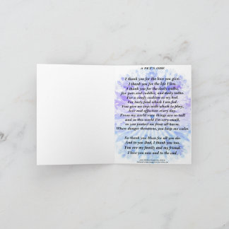 Poem: Pet's Tribute To Owner Folded Card