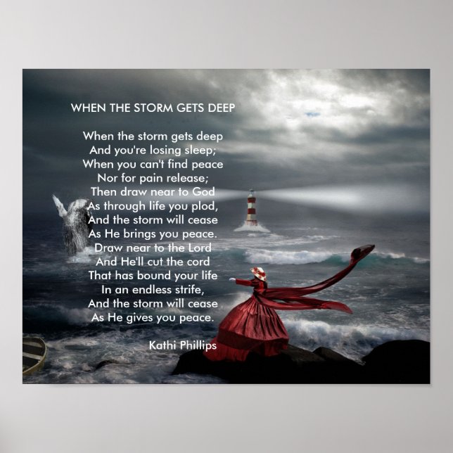 Poem Poster: "When the Storm Gets Deep" Poster (Front)