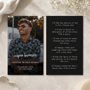 Poem Prayer Card   Funeral Photo Memorial Keepsake