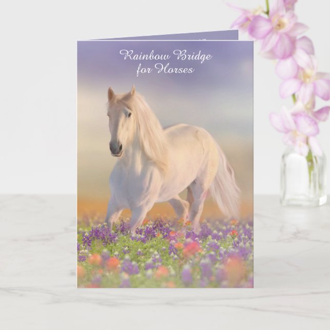 Poem Rainbow Bridge for Horses Sympathy Card (Orchid)