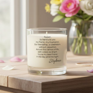 Poem to a friend Personalized Gift Scented Candle
