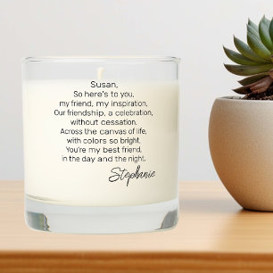 Poem to a friend Personalized Gift  Scented Candle