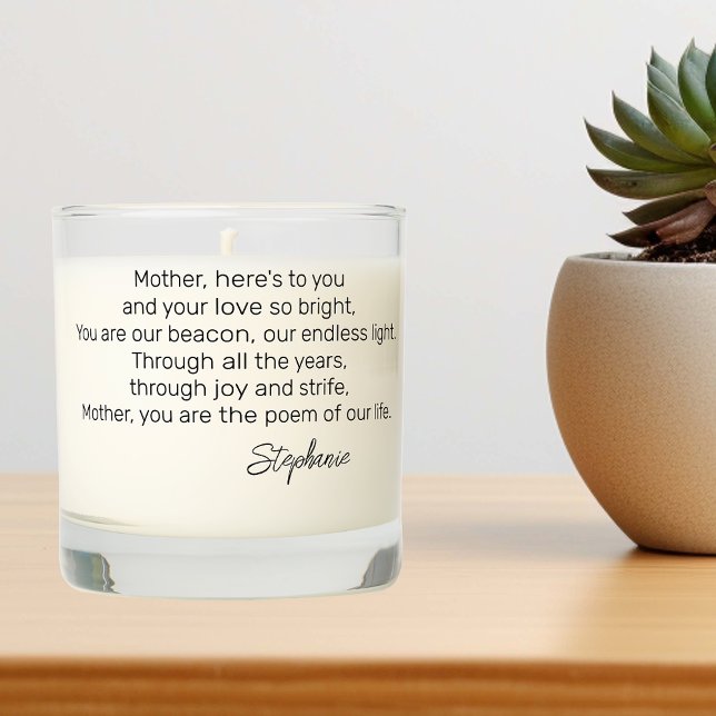 Poem to a Mom Mother Personalized Gift  Scented Candle (Creator Uploaded)