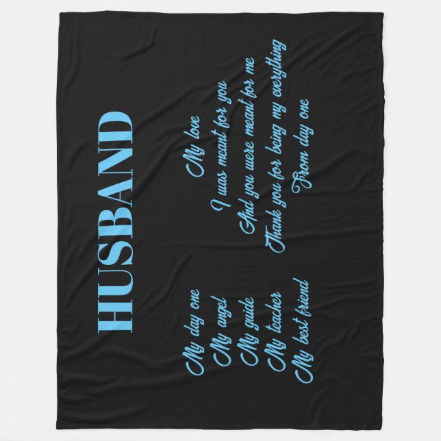 Poem to Husband - Husband Gift Fleece Blanket (Front)
