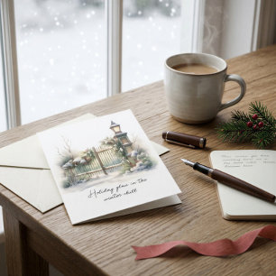 Poem Winter Scene Nordic Christmas Holiday Card