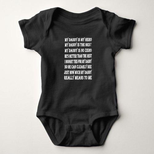 Poems For Daddy on Fathers Day Baby Bodysuit