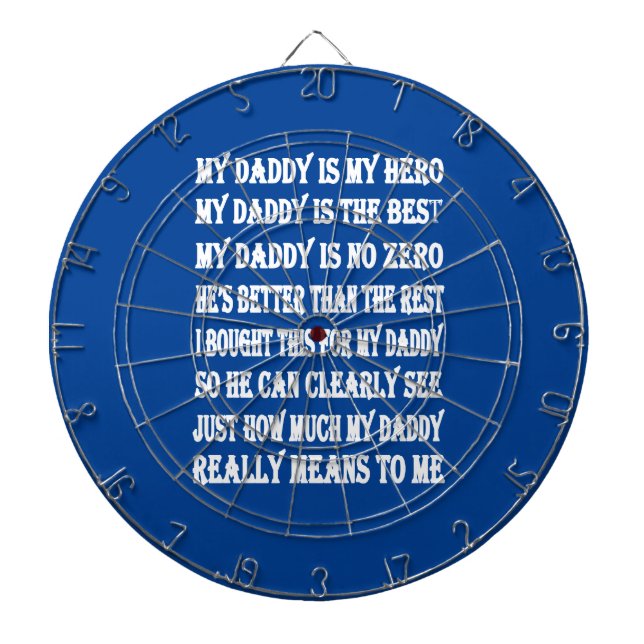 Poems For Daddy on Father's Day Dart Board (Front)