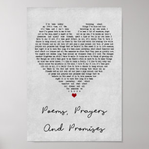 Poems Prayers And Promises Gray Heart Song Lyric Poster