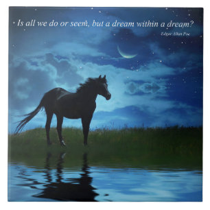 Poe's A Dream Within A Dream with Horse and Sky Ce Ceramic Tile