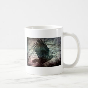 Poe's Grunge Raven With Colorful Background Coffee Mug