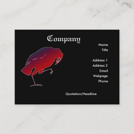 Customizable Poe's Raven Business Card Templates