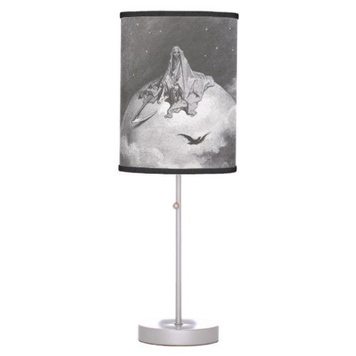 Poes Raven Dreaming Dreams Print Table Lamp