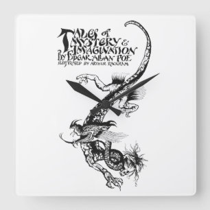 Poe's Tales of Mystery & Imagination Dragon Square Wall Clock
