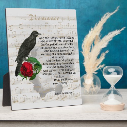 Poes The Raven Collage Tabletop Plaque