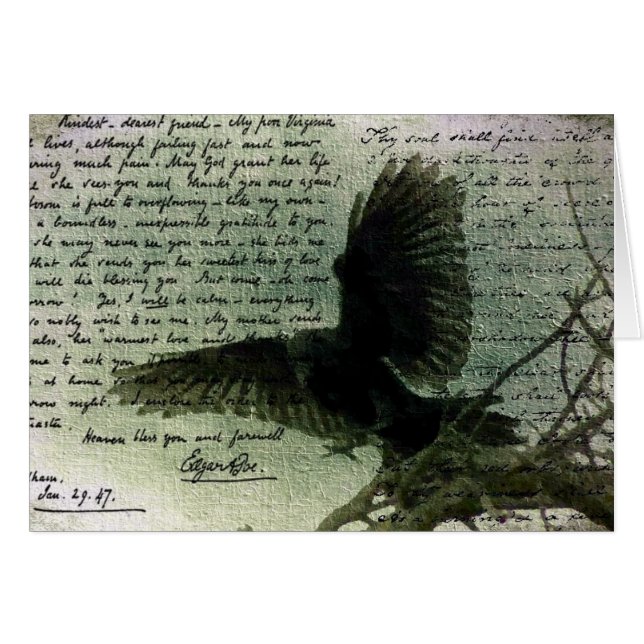 Poe's Writing and Raven Cards (Front Horizontal)