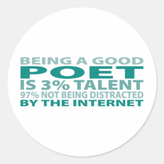 Poet 3% Talent Classic Round Sticker