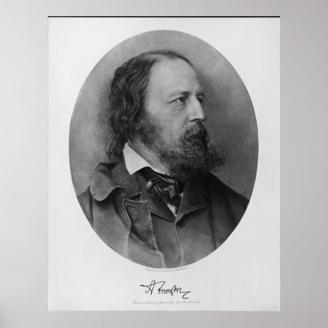Poet Alfred Lord Tennyson Portrait Poster (Front)
