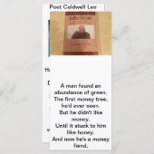 Poet Caldwell Lee Limerick Card (Front/Back)