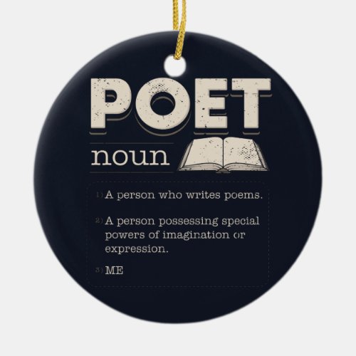 Poet Definition Funny Laureate Novelty Ceramic Ornament