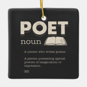 Poet Definition Funny Laureate Novelty Ceramic Ornament