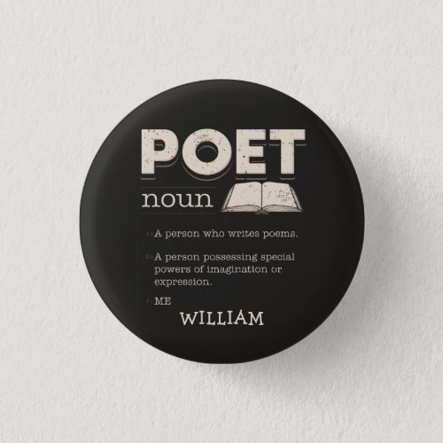 Poet Definition Gag Funny Poetry Writer Novelty Button