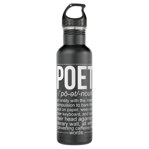 Poet Definition Poetry Poem Writer Poetry Lover Stainless Steel Water Bottle