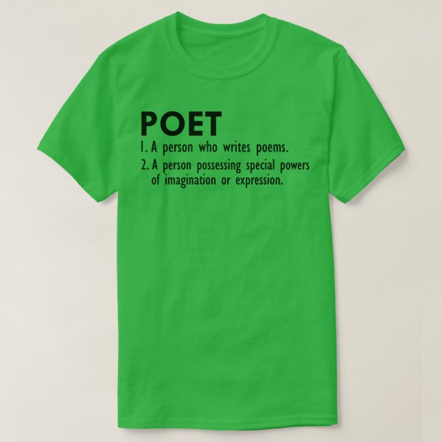 Poet Definition T-Shirt (Design Front)