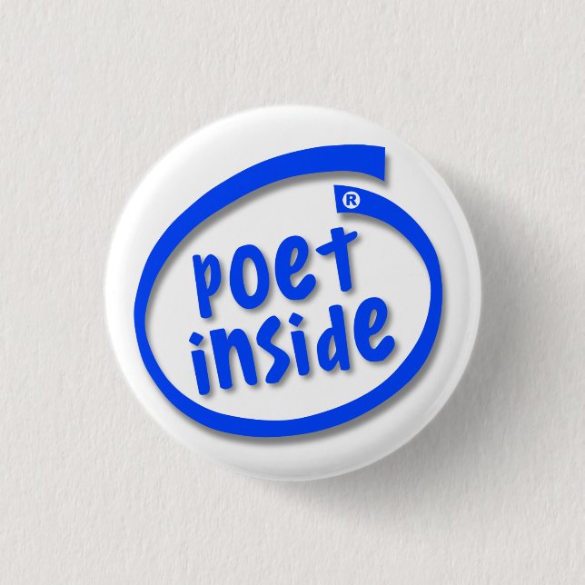 Poet Inside Pinback Button (Front)