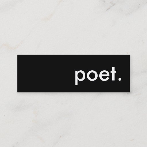 Customizable poet. business cards