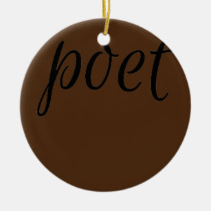 Poet Reading and Writing Poetry  Ceramic Ornament