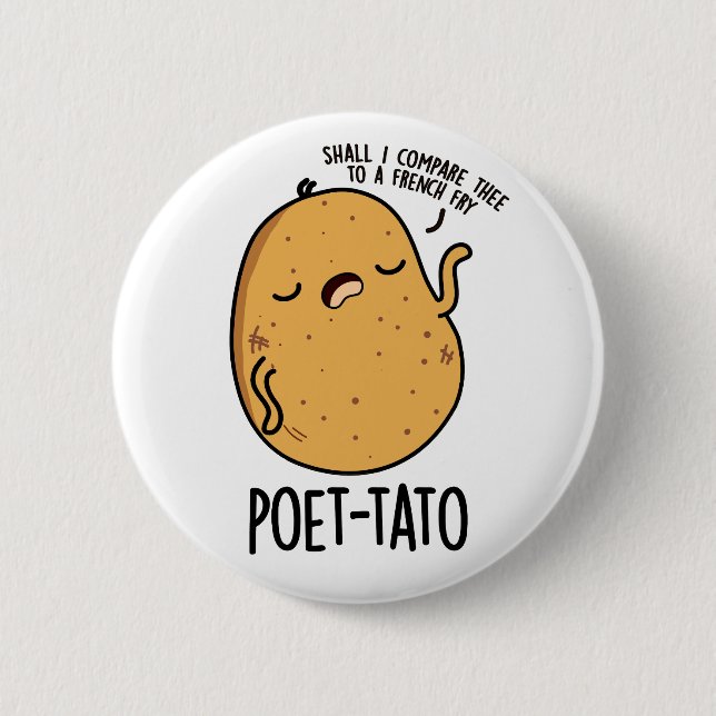 Poet-tato Funny Potato Pun  Button (Front)