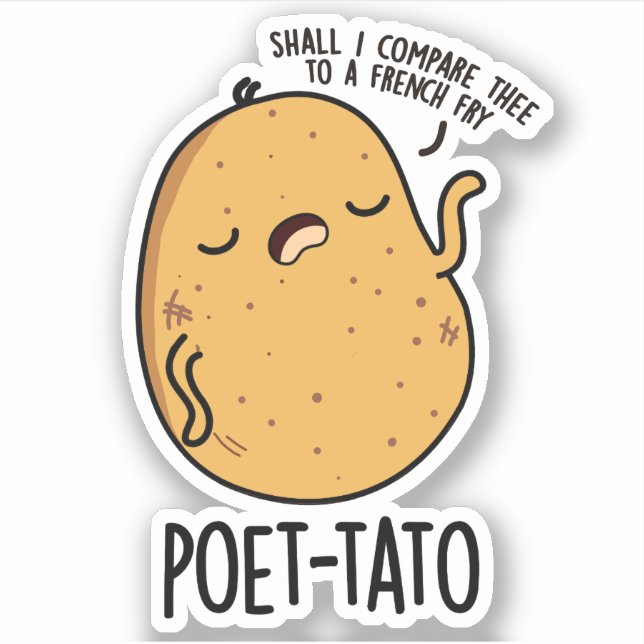 Poet-tato Funny Potato Pun  Sticker (Front)
