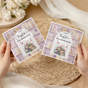 Poetcore New Chapter Girl Pink Book Baby Shower Napkins