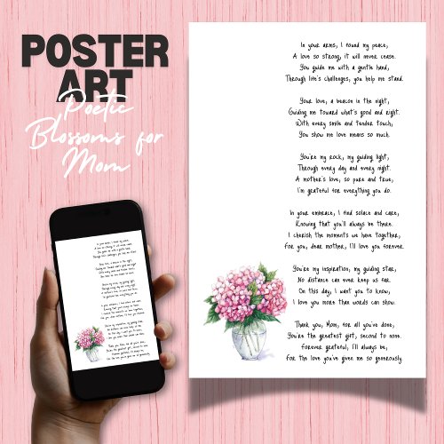 Poetic Blossoms for Mom Poster