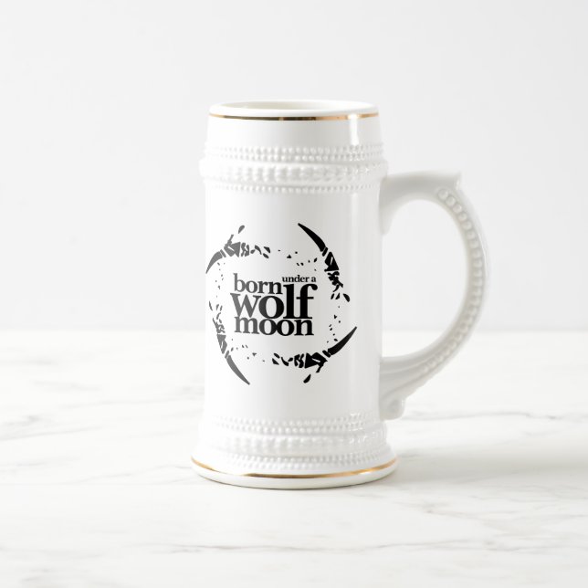 Poetic Born Under a Wolf Moon Claws Beer Stein (Right)