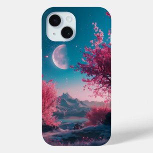 Poetic Cherry Blossom in Night iPhone 15 Case