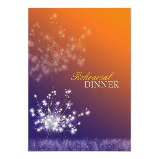 Poetic Dandelions Wedding Rehearsal Dinner Card