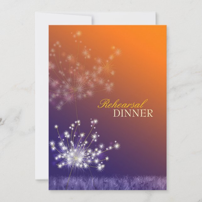 Poetic Dandelions Wedding Rehearsal Dinner Invitation (Front)