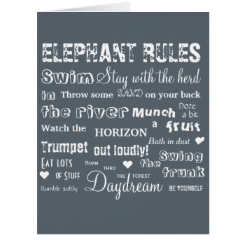Poetic Elephant Wisdom Rules Typographic by EleSil at Zazzle