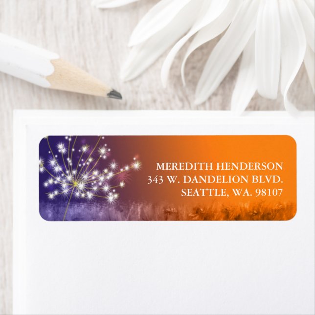 Poetic Evening Dandelion Business Address Label (Insitu)