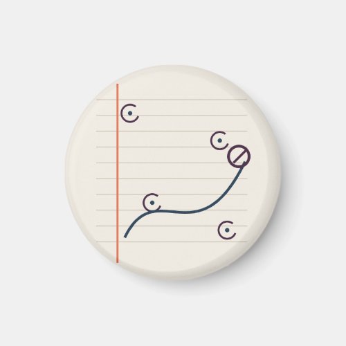 Poetic ink lines on warm cream magnet