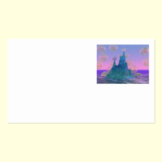 Poetic Mountain, Abstract Magic Teal Pink Double-Sided Standard Business Cards (Pack Of 100)