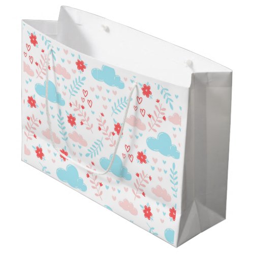 poetic patterns clouds and flowers large gift bag
