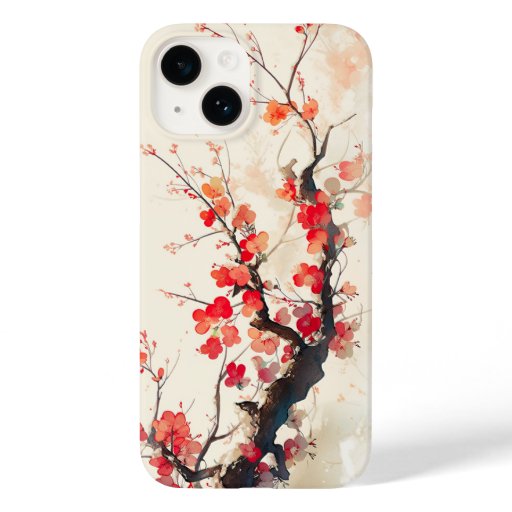 Poetic Plum Blossom Branch in Winter Case-Mate iPhone 14 Case