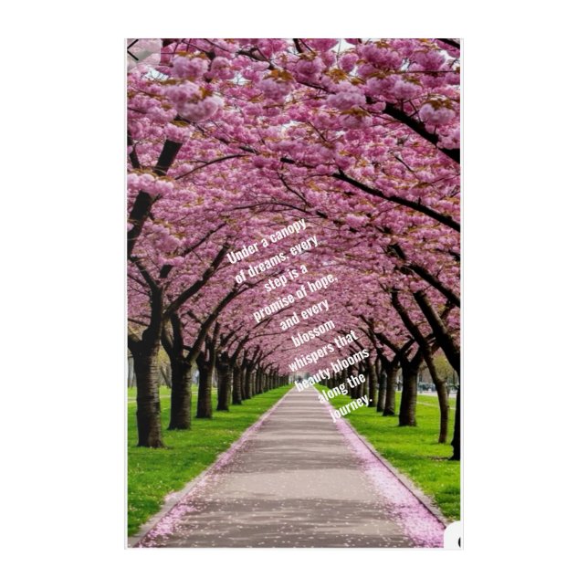Poetic Quote Natural Scenery Wall Art – Cherry Blo (Front)