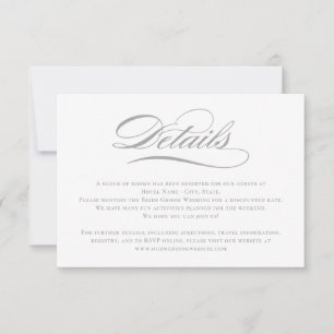 Poetic Script EDITABLE COLOR Wedding Details Card