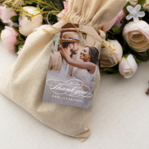Poetic Script Wedding Favor Tag Thank You Tags